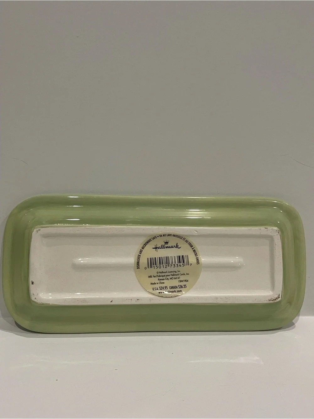 Hallmark Green and White Polka Dot & Stripe Ceramic Creamer Set with Tray